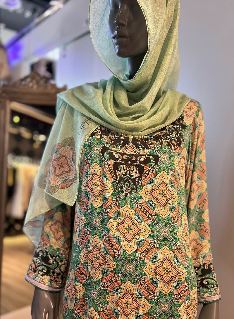 Sana'a Kayum Jalabiya Dress with Sheila Set - Image 5