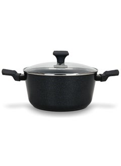 FERRO Fissman Stockpot Ferro 22x10Cm/2.67L with Glass Lid & Induction Bottom Premium Non Stick Stockpot Ideal for Soups Stews Boiling and All Heat Sources Kitchen Essential (Aluminium With Non Stick Coating)  - Image 2