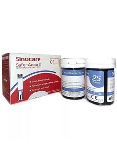 SINOCARE Safe Accu 2 Blood Glucose Test Strips 100Pcs （Bottled Test Strips+Lancets）  - Image 1