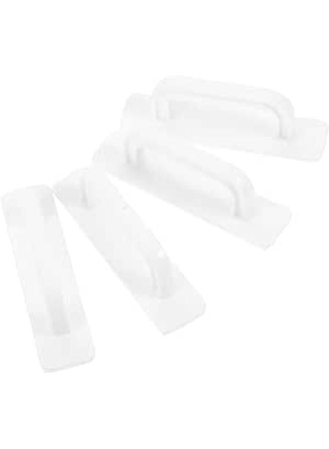 Adhesive No Drill Cabinet Handles 4 Pack Ivory White Small Size Drawer Pulls - Image 1
