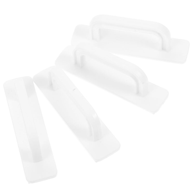 Adhesive No Drill Cabinet Handles 4 Pack Ivory White Small Size Drawer Pulls - Image 2