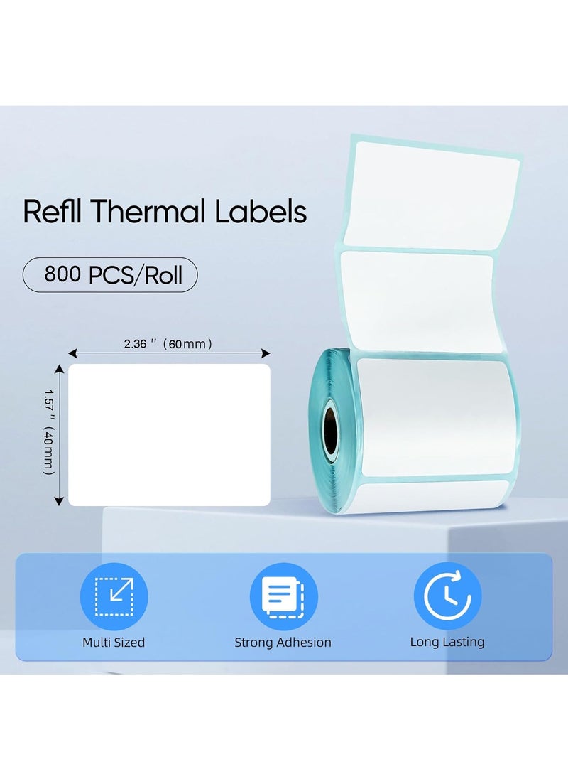 CSIRO 60mm*40mm Thermal Paper Label Punched Label Paper Permanent Self-Adhesive 800 Labels/Roll Waterproof, Moisture-Proof and Anti-Shedding  - Image 1