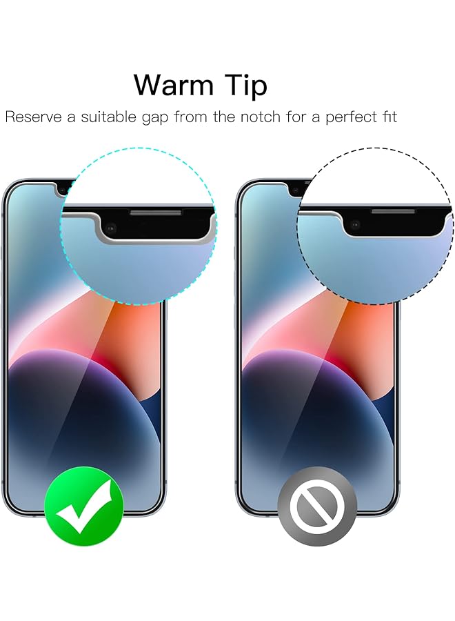 جي تيك واقي شاشة لهاتف آيفون 14 بلس مقاس 6.7 بوصة من الزجاج المقوى، عبوة من 3 قطع - Image 3