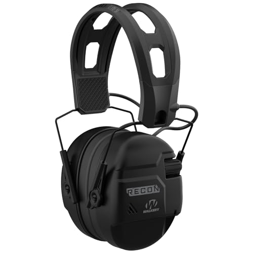 Walker's WALKERS Recon Digital Muffs Durable IPX4 WeatherResistant HD Speakers Hunting Range Shooting Hearing Protection Electronic Muffs 35mm Audio Jack 2 AAA Batteries Included Black - Image 1