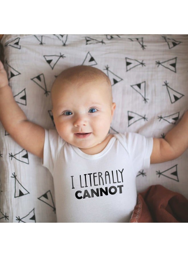 Printique Organic GOTS Certified Baby Onesie Unisex Bodysuit 0-18 months - I Literally Cannot | Sarcastic Funny Hand-Made (I Literally Cannot, 0-3 Months) - Image 5
