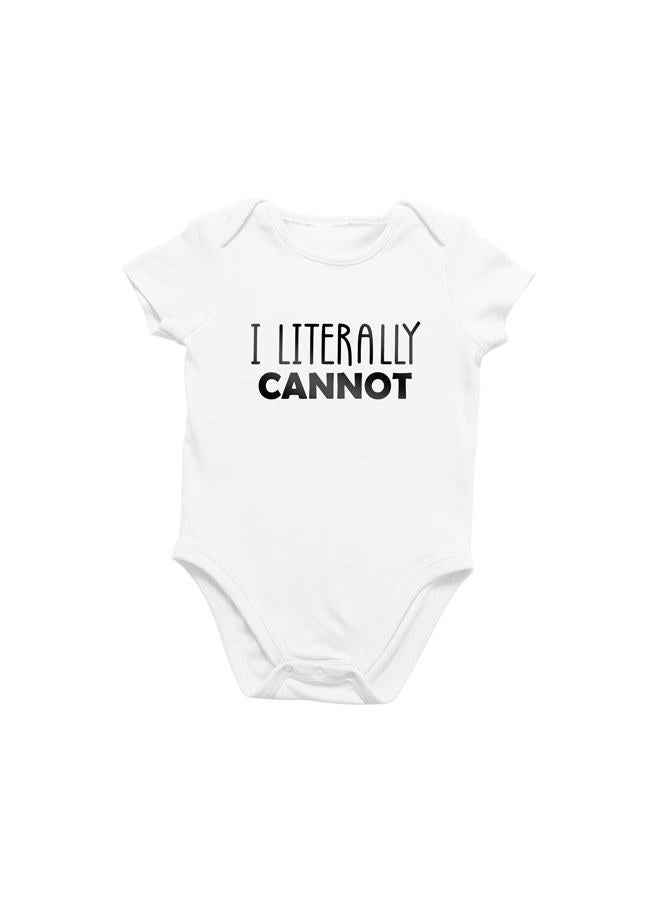 Printique Organic GOTS Certified Baby Onesie Unisex Bodysuit 0-18 months - I Literally Cannot | Sarcastic Funny Hand-Made (I Literally Cannot, 0-3 Months) - Image 1