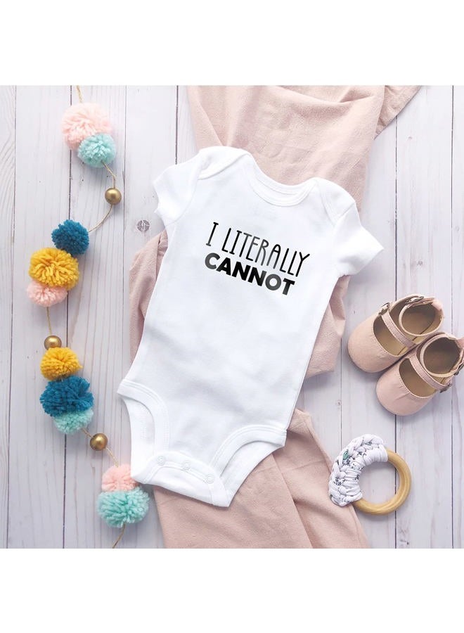 Printique Organic GOTS Certified Baby Onesie Unisex Bodysuit 0-18 months - I Literally Cannot | Sarcastic Funny Hand-Made (I Literally Cannot, 0-3 Months) - Image 3