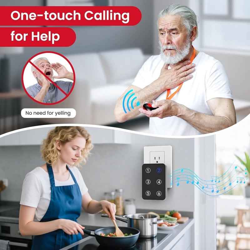 CallToU Wireless Caregiver Pager Call Button Light LED Number Display Call Bell 500+ft Nurse Call System Room Monitors for Elderly Patient Clinic Medical Institution Nursing Home - Image 4