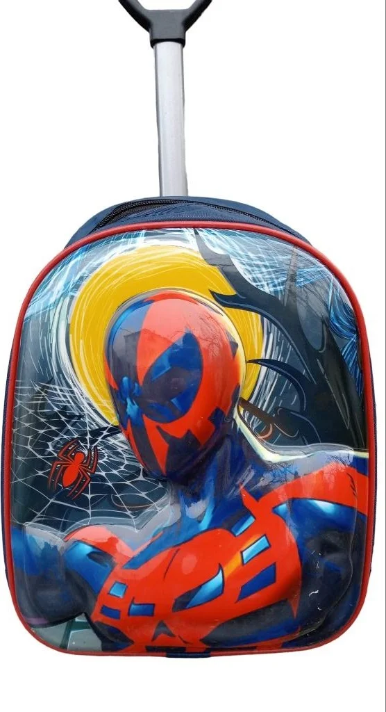Dzc Kuzenler Avm Dzc Cousins ​​Bag Spderman Wheeled Children Backpack Embossed Spiderman Squeegee School Nursery