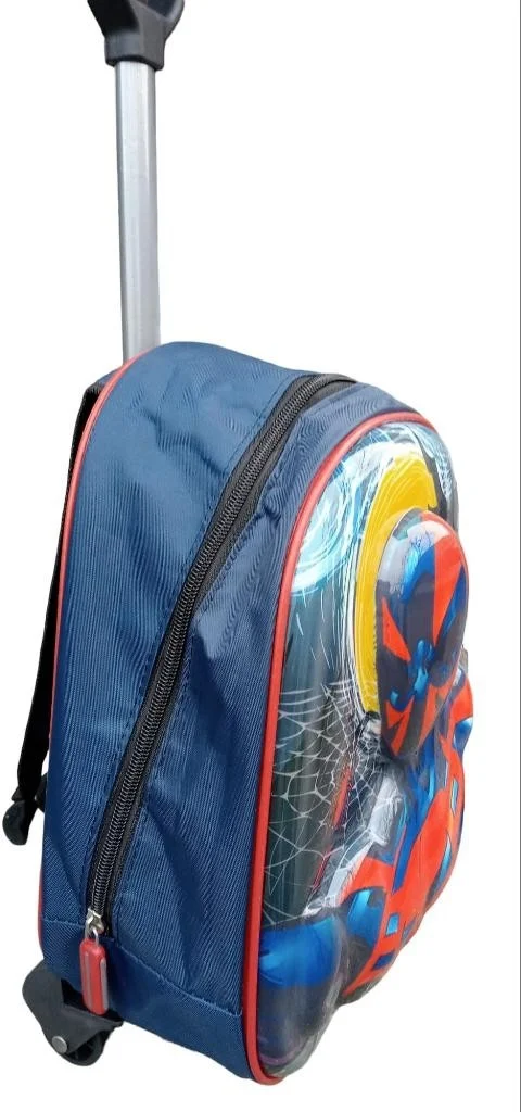 Dzc Kuzenler Avm Dzc Cousins ​​Bag Spderman Wheeled Children Backpack Embossed Spiderman Squeegee School Nursery