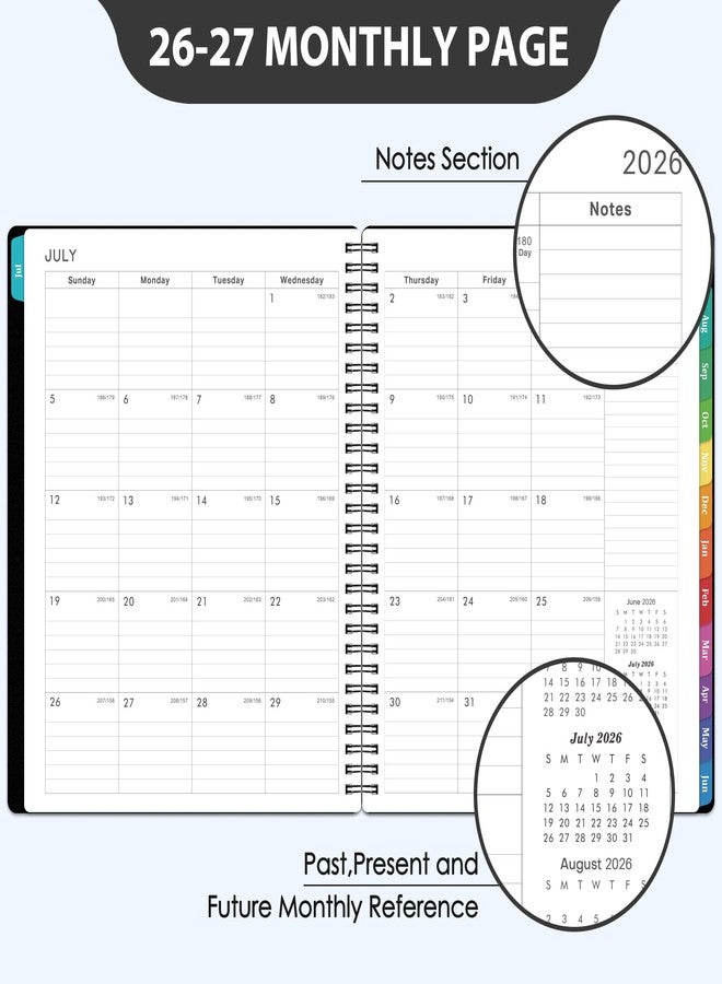 مايبوك مخطط 2026-2027 - 8 × 10 بوصة، من يوليو 2026 إلى يونيو 2027، تقويم 2026-2027، أسبوعي وشهري، مع فواصل شهرية، مخطط سنوي 2026-2027، مخطط تقويم بتجليد حلزوني مزدوج، غلاف مرن - Image 3