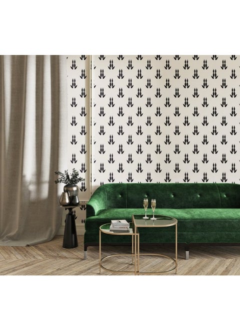 Minimal Seamless Pattern With Kingaroo Footprint  Fabric Wallpaper Covers An Area ​​Up To 4.2Mx3M With Adhesive  And Smoothing Tool