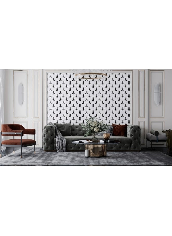 Minimal Seamless Pattern With Kingaroo Footprint  Fabric Wallpaper Covers An Area ​​Up To 4.2Mx3M With Adhesive  And Smoothing Tool