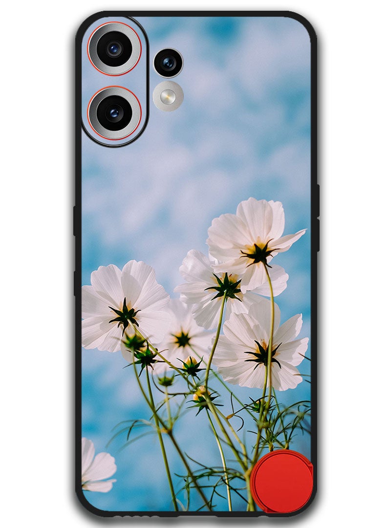 Theodor Case Compatible with Nothing CMF Phone 2 Pro 6.77 Inch Protection Shockproof Bumper Cover cosmos_flowers_white - Image 1