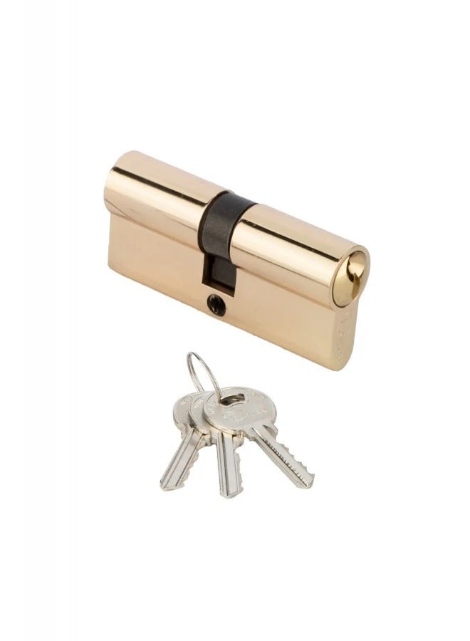 Lozan Double Wafer Entrance Copper Cylinder Lock with 3 Keys Door Safety Home Security Hardware Suitcase Luggage Cabinet Locker Defender 70mm 
