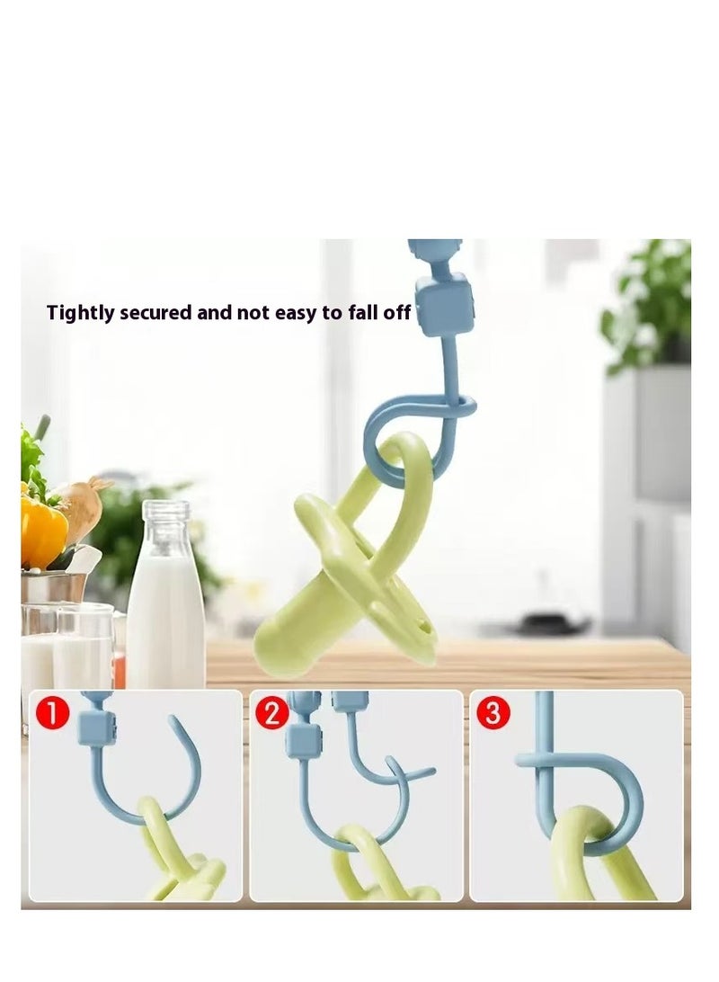3-Piece Baby Stylish Handmade Material Comfortable Pacifier Holder Strap - Image 4