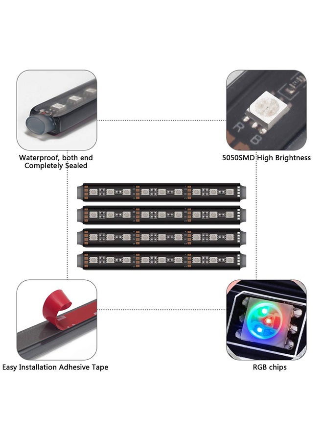 Loquat 36 LED Bulb Car Light Strip With Remote Control, Multicolour - Image 5