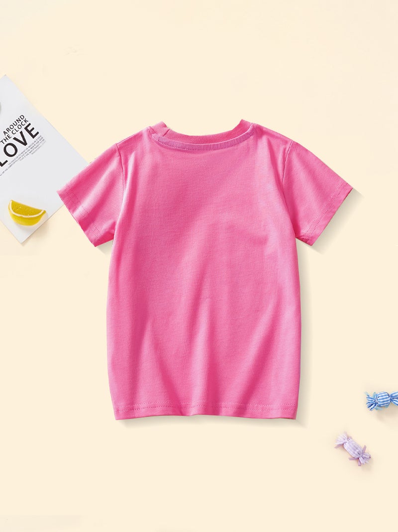 Girls' Cotton Short Sleeve T-Shirt – Cute Unicorn Print for Children 3-8 Years - Image 3