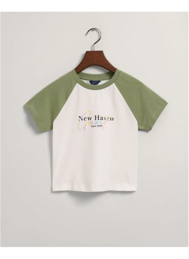 GANT Gant Teen Girls Cropped Contrast T-Shirt
