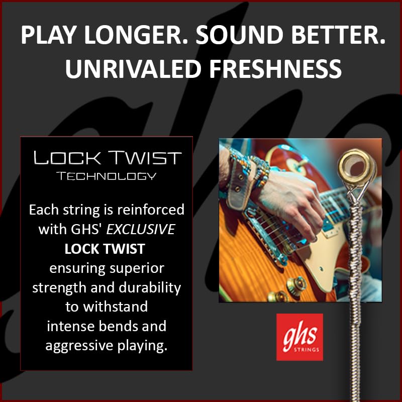 GHS Strings, DYM Boomers, Nickel Plated Steel Electric Guitar Strings, Legendary Strength, Consistent Intonation, Unrivaled Sustain, Long Lasting Brightness & Tone. Wound 3rd (G) 13-56 MED Gauge - Image 4
