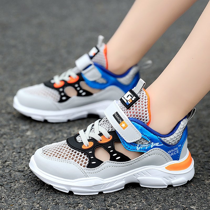Boys Sandals Summer Mesh Breathable Children'S Torre Shoes Large Children'S Hollow Toe Baotou Boys - Image 1