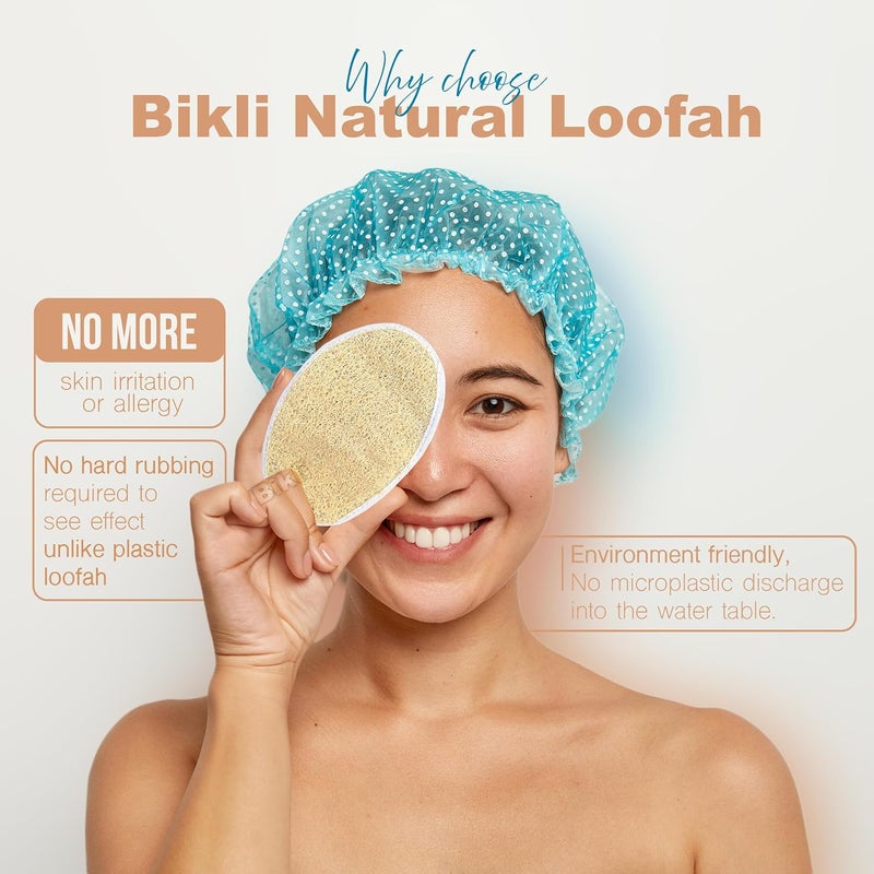 Bikli 100% Natural Loofah Body Scrubber, Eco-Friendly & Compostable Exfoliating Bath Sponge for Shower, Zero Waste Luffa (Pack of 4) - Image 2
