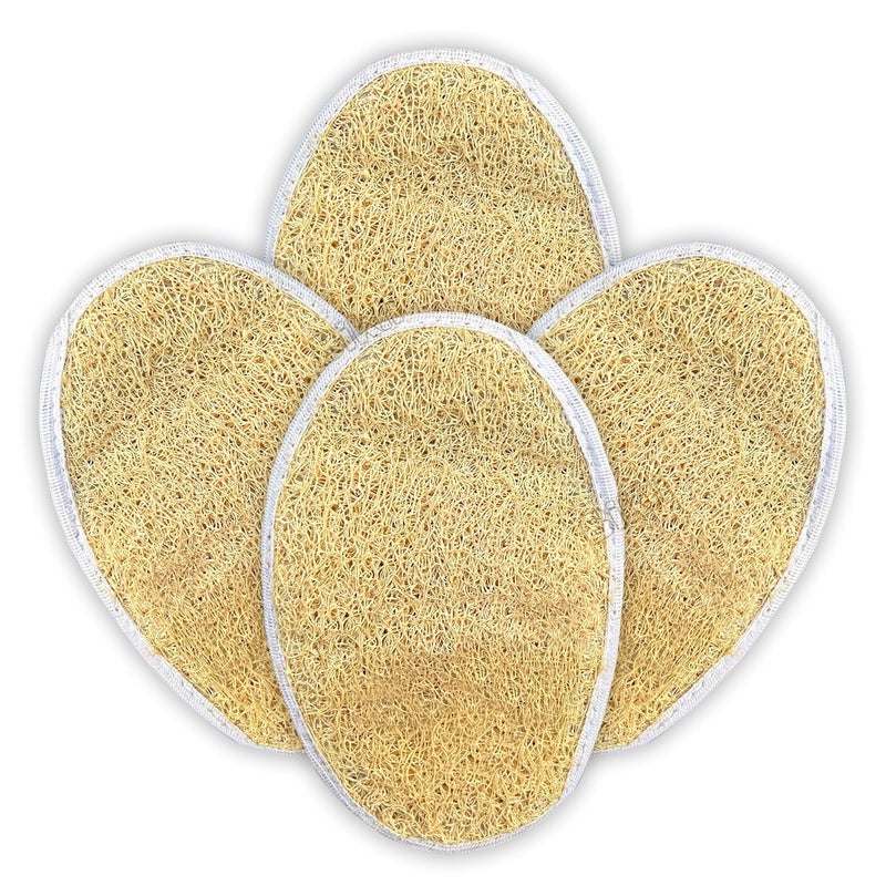 Bikli 100% Natural Loofah Body Scrubber, Eco-Friendly & Compostable Exfoliating Bath Sponge for Shower, Zero Waste Luffa (Pack of 4) - Image 1
