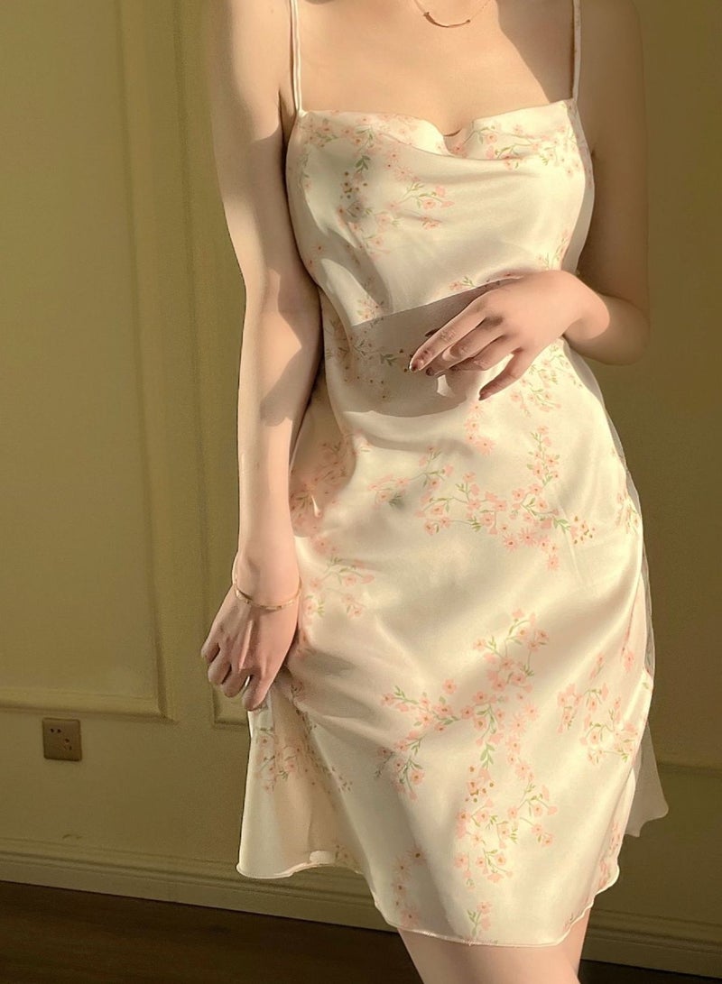 KUYING New Women's Sling Ice Silk Sleeping Dress  - Image 1