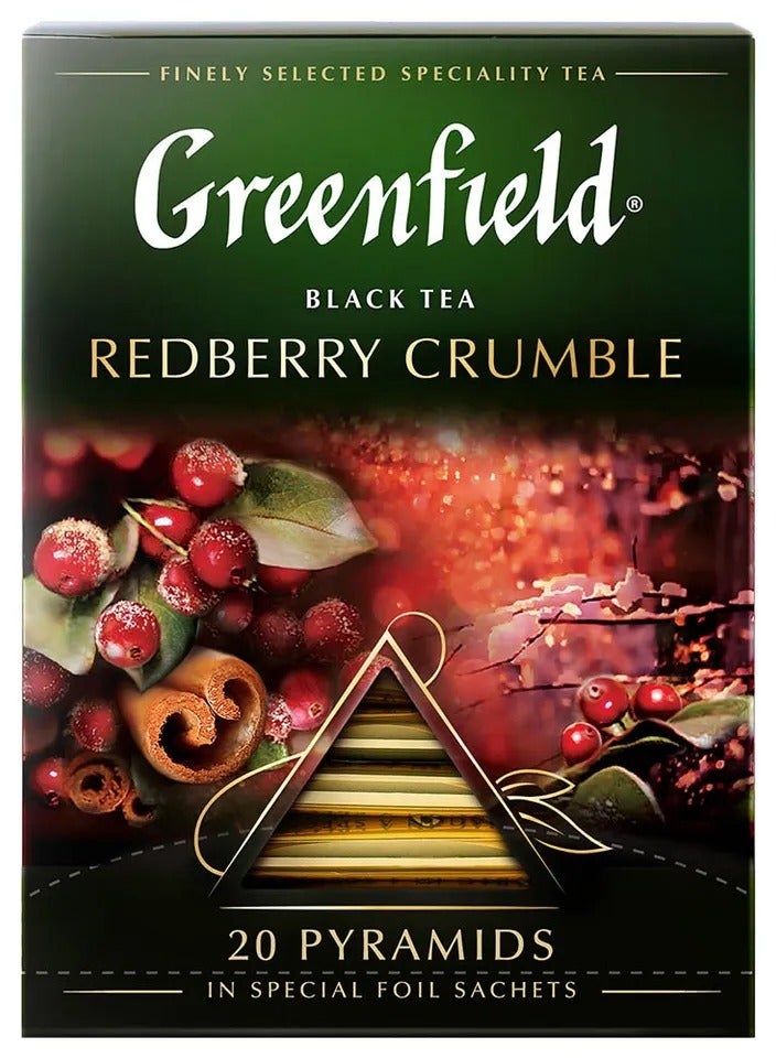 جرين فيلد شاي أسود كرمبل التوت الأحمر 20 كيس شاي 36 جم - Image 1