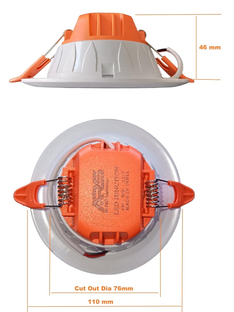 ARS 9W LED Down Light Ceiling Light Recessed Concealed Clip Type 5 Plus Warm White - Image 2