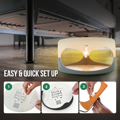 ASPECTEK Sticky Dome Flea Trap, Odorless Glue Trap with 2 Sticky Discs, Effective Bed Bug Killer and Flea and Tick Treatment, Indoor Insect Trap for Bugs, 2 Packs in White and Light Gray - Image 5