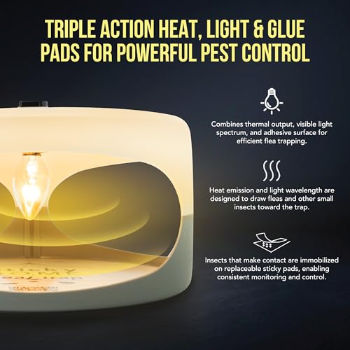 ASPECTEK Sticky Dome Flea Trap, Odorless Glue Trap with 2 Sticky Discs, Effective Bed Bug Killer and Flea and Tick Treatment, Indoor Insect Trap for Bugs, 2 Packs in White and Light Gray - Image 3