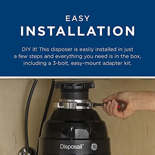 GE Disposall Continuous Feed 1 Horsepower Motor Garbage Disposer, Good for Grinding: Cooked Meat, Beans, & Seeds, Easy Install Kit, Non-Corded, Recommended Families of 4 or More, GFC1020N - Image 2