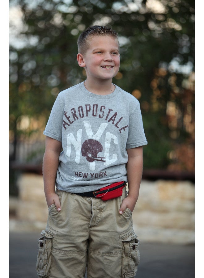 SPIbelt SPIbelt Kids Pocket Belt, Expandable Pocket, Adjustable Waist Belt, No Bounce, No Logo Band, Rave with Black Zipper - Image 2