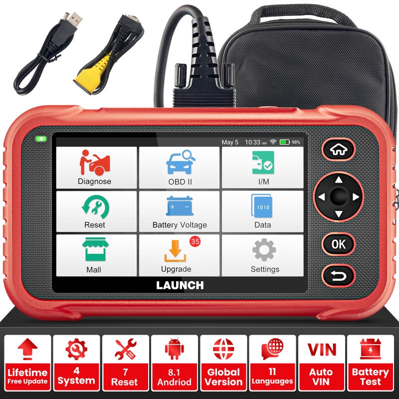 LAUNCH OBD2 Scanner CRP123i V20 2025 Lifetime Update Engine ABS SRS TCM Scan Tool with 7 Resets OilSASBrakeBMSDPFABS BleedingThrottle Reset Auto Vin Battery TestFCA SGW
