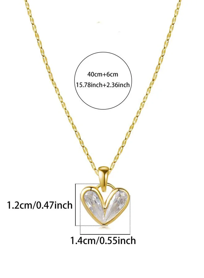 Take Two  Zircon Heart Shape Pendant Necklace for Women | Best Price UAE