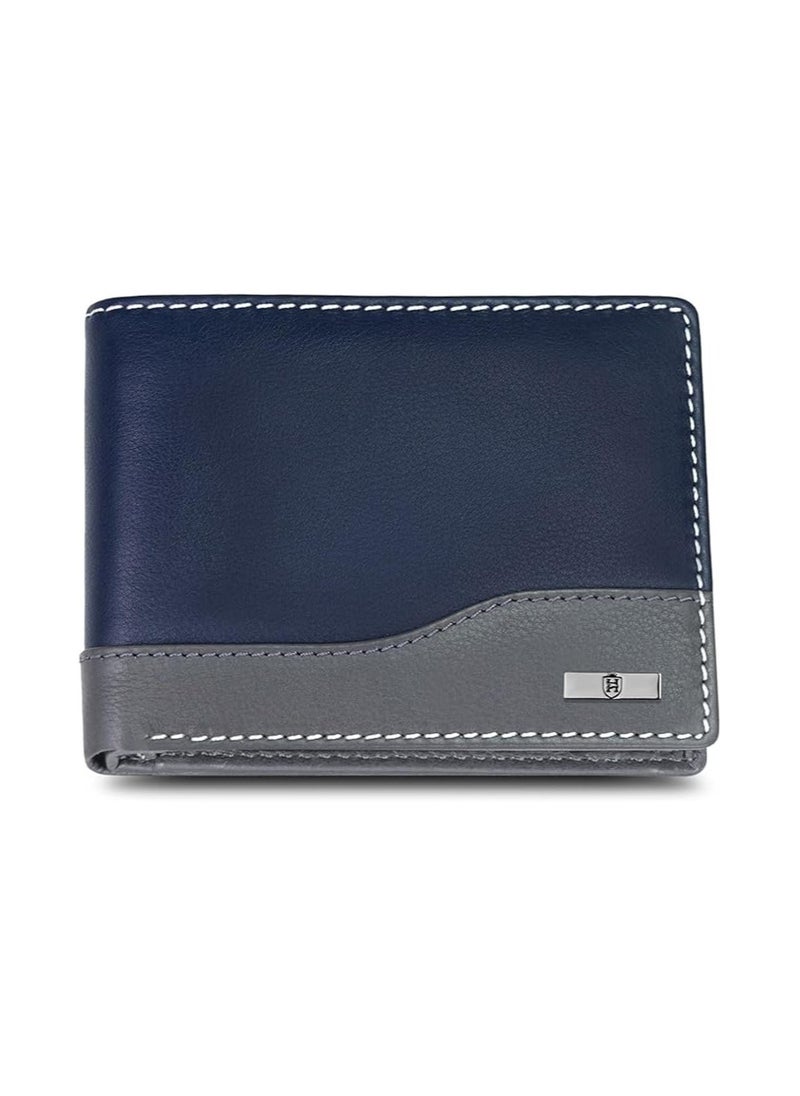HORNBULL Hornbull Buttler Men's Navy Genuine Leather RFID Blocking Wallet  - Image 1