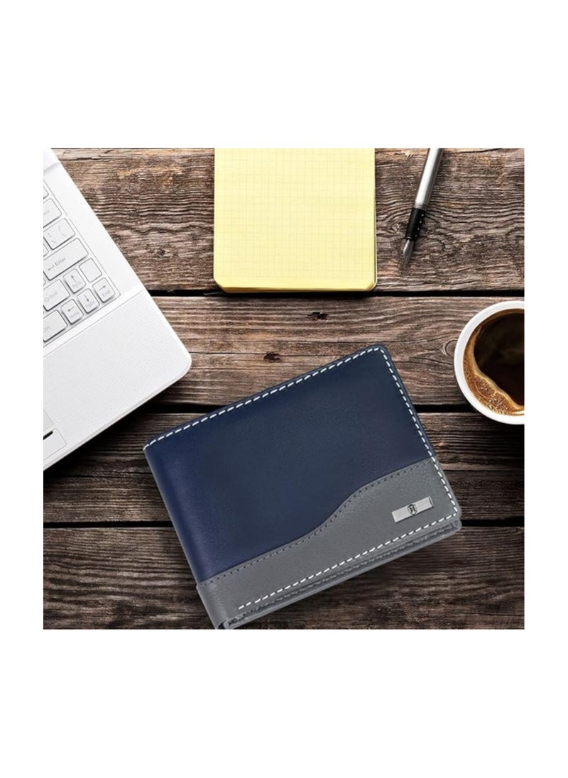 HORNBULL Hornbull Buttler Men's Navy Genuine Leather RFID Blocking Wallet  - Image 3
