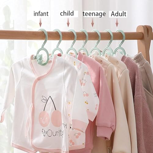 Voroly Baby Closet Hangers Ultra-Thin Non-Slip and Extendable Laundry Infant Pant Hanger for Newborn Clothes for Gift Adjustable Children Coat Hanger for Girl Boy Toddler Kids Child (12, Green) - Image 5