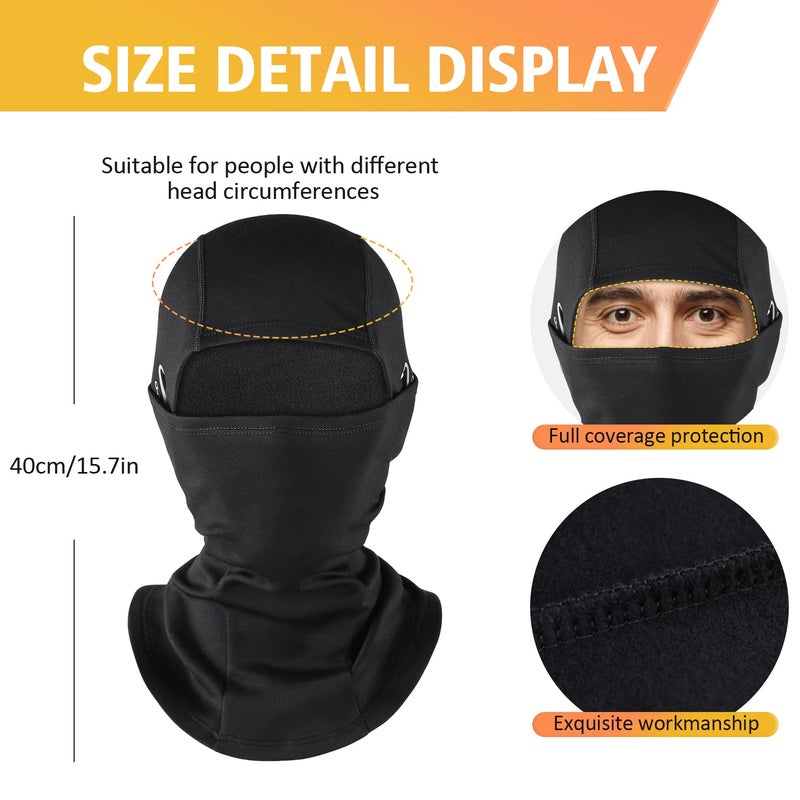 KGC Winter Balaclava Men Women Windproof Ski Mask Thermal Cold Weather Winter Face Mask for Skiing Cycling Helmet, black, One Size - Image 5
