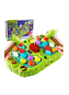 UKR Whack A Mole Game Toy | Dinosaur Volcano Theme | 4 Game Modes, 122 Levels, 7 Speeds | Interactive Pounding Hammer Arcade Toy for Kids Ages 3-6 | Fun & Educational Coordination Toy for Toddlers | Active Play Toy for Children