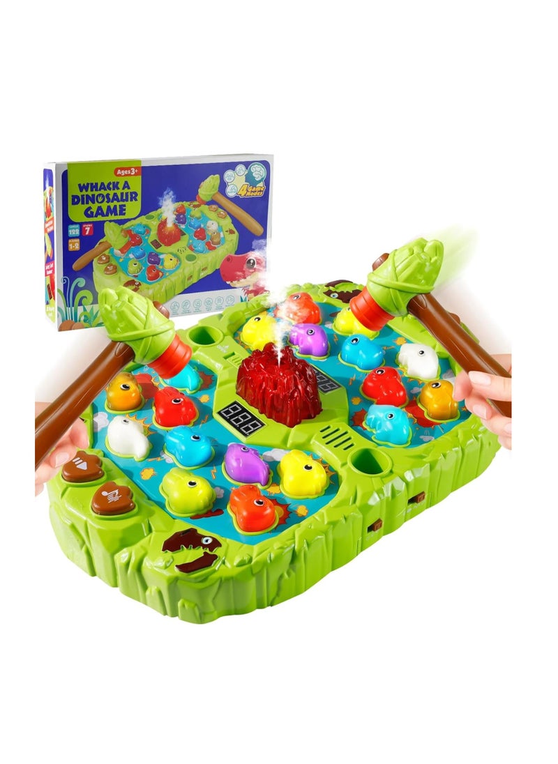 UKR - UKR Whack A Mole Game Toy | Dinosaur Volcano Theme | 4 Game Modes, 122 Levels, 7 Speeds | Interactive Pounding Hammer Arcade Toy for Kids Ages 3-6 | Fun & Educational Coordination Toy for Toddlers | Active Play Toy for Children - Image 1