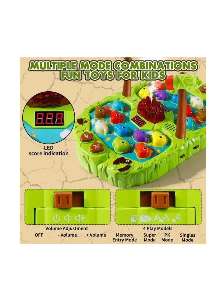 UKR - UKR Whack A Mole Game Toy | Dinosaur Volcano Theme | 4 Game Modes, 122 Levels, 7 Speeds | Interactive Pounding Hammer Arcade Toy for Kids Ages 3-6 | Fun & Educational Coordination Toy for Toddlers | Active Play Toy for Children - Image 1