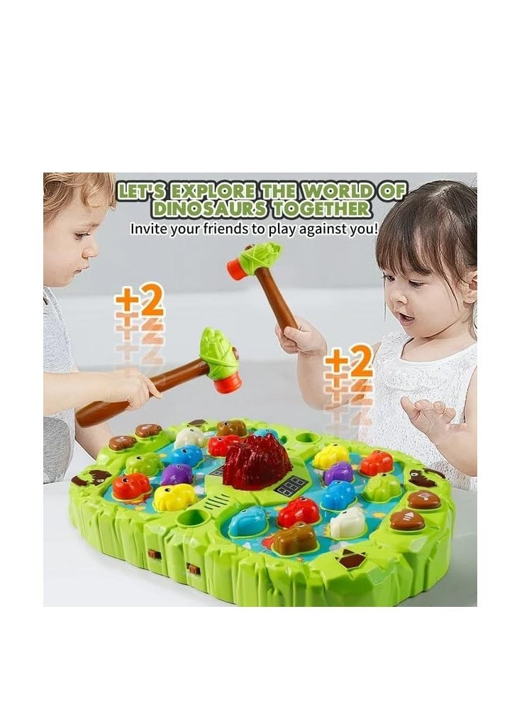 UKR - UKR Whack A Mole Game Toy | Dinosaur Volcano Theme | 4 Game Modes, 122 Levels, 7 Speeds | Interactive Pounding Hammer Arcade Toy for Kids Ages 3-6 | Fun & Educational Coordination Toy for Toddlers | Active Play Toy for Children - Image 1