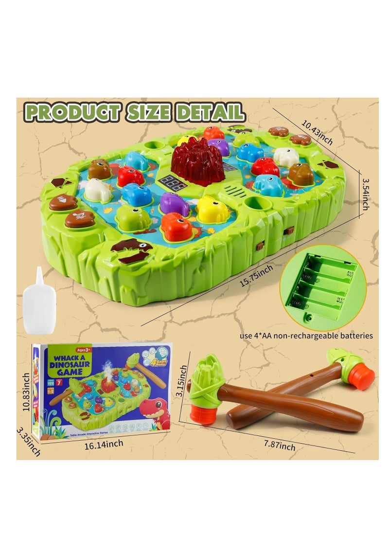 UKR - UKR Whack A Mole Game Toy | Dinosaur Volcano Theme | 4 Game Modes, 122 Levels, 7 Speeds | Interactive Pounding Hammer Arcade Toy for Kids Ages 3-6 | Fun & Educational Coordination Toy for Toddlers | Active Play Toy for Children - Image 1