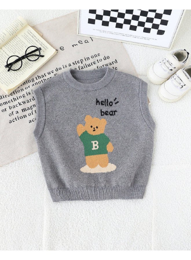 Boys' Baby Autumn Comfortable Pure Cotton Vest Sweater Infant Knitwear - Image 1