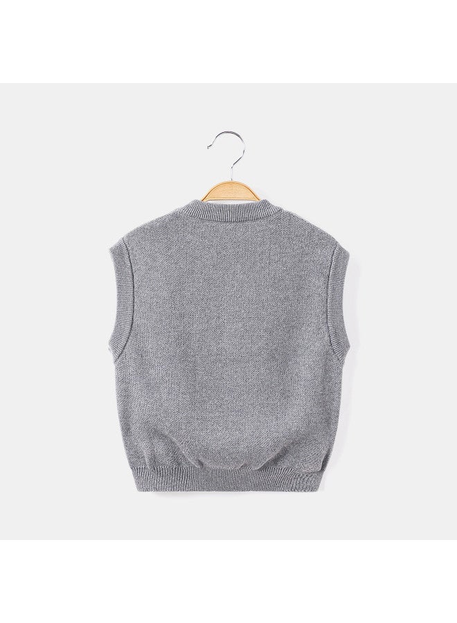 Boys' Baby Autumn Comfortable Pure Cotton Vest Sweater Infant Knitwear - Image 4