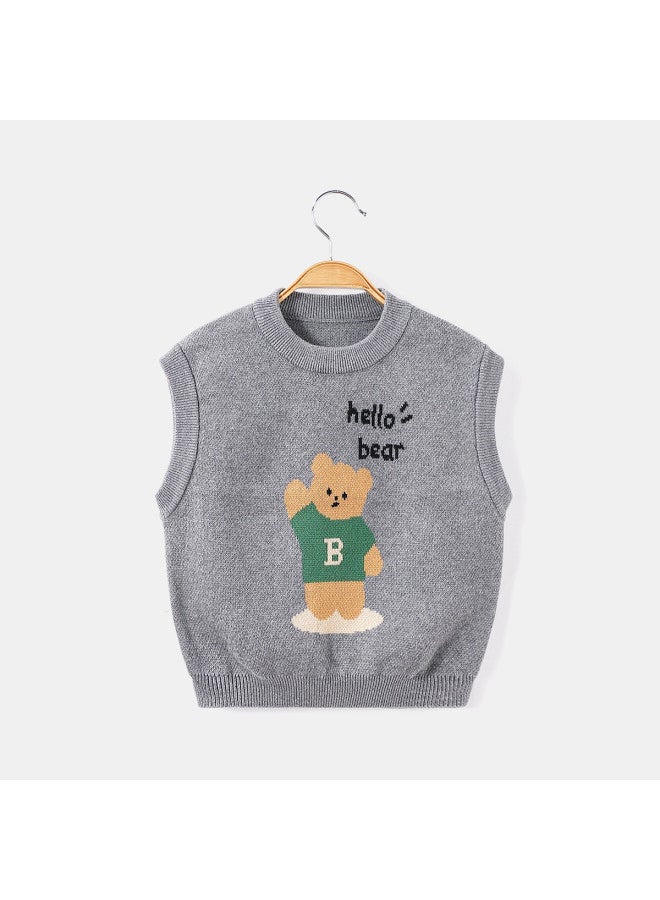 Boys' Baby Autumn Comfortable Pure Cotton Vest Sweater Infant Knitwear - Image 3
