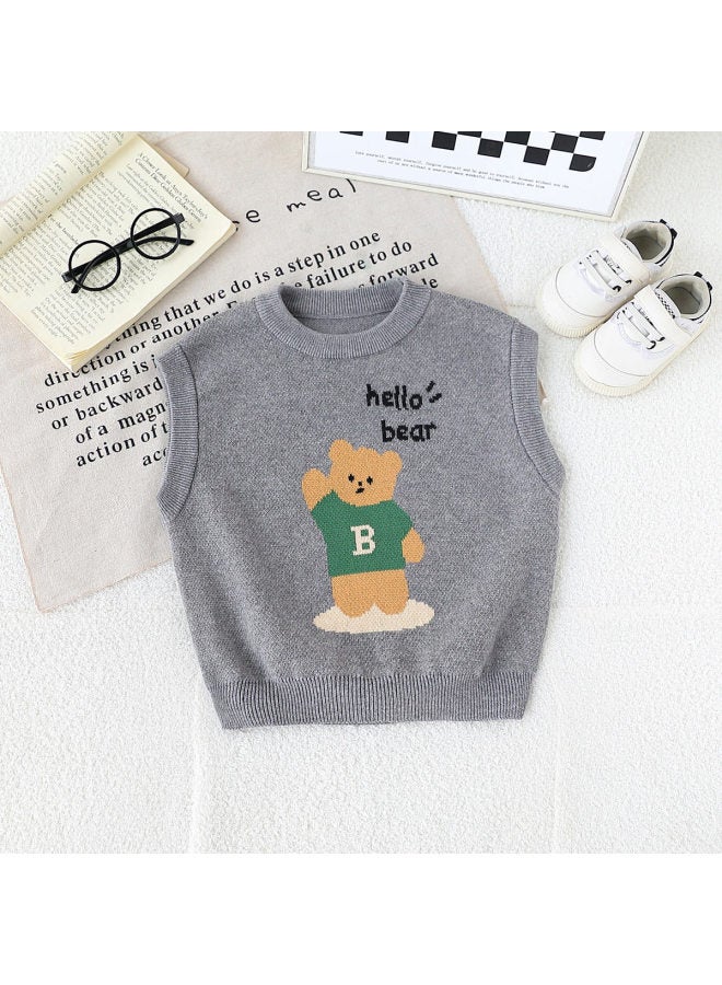 Boys' Baby Autumn Comfortable Pure Cotton Vest Sweater Infant Knitwear - Image 2