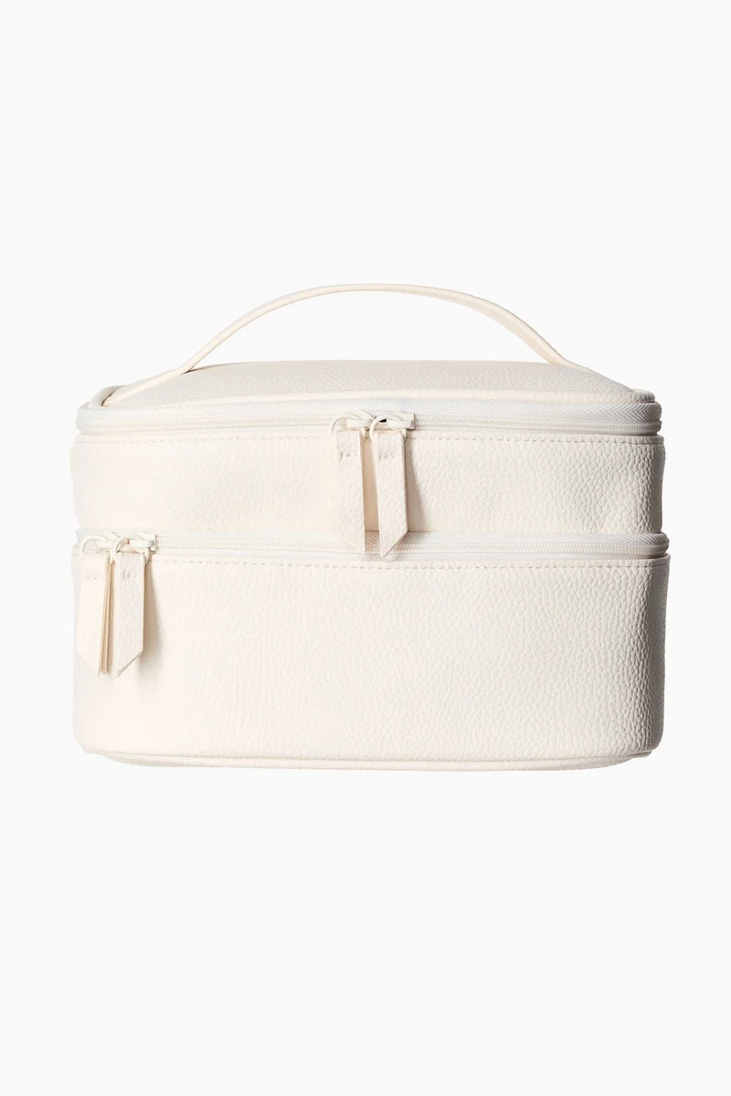 اتش اند ام حقيبة مستلزمات العناية الشخصية بطبقتين